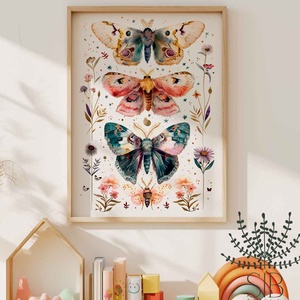 Pillangós, színes vízfesték hatású print - otthon & lakás - dekoráció - kép & falikép - poszter - Meska.hu