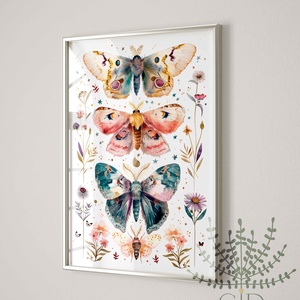 Pillangós, színes vízfesték hatású print, Otthon & Életmód, Dekoráció, Kép & Falikép, Poszter, Fotó, grafika, rajz, illusztráció, MESKA