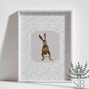 Nyuszi illusztráció, húsvéti tavaszváró gyerekszobai print - otthon & életmód - babaszoba, gyerekszoba - babaszoba kép - Meska.hu