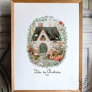Nászajándék, névre szóló páros ajándék, home sweet home, édes otthon print, lakásavató ajándék print, Otthon & Életmód, Dekoráció, Kép & Falikép, Poszter, Fotó, grafika, rajz, illusztráció, MESKA