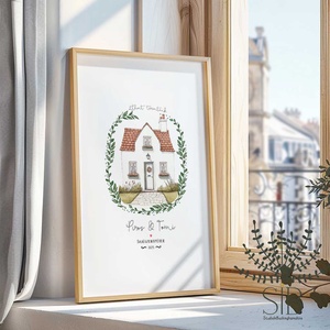 Nászajándék, házavató páros ajándék, home sweet home, édes otthon print, lakásavató ajándék print - otthon & életmód - dekoráció - kép & falikép - poszter - Meska.hu