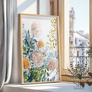 Virágos modern pasztell színű falikép print - otthon & életmód - dekoráció - kép & falikép - poszter - Meska.hu