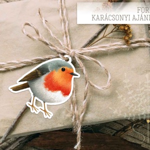 karácsonyi ajándékkísérő, ajándékátadó címke, madár, Karácsony, Karácsonyi ajándékozás, Karácsonyi ajándékcsomagolás, Papírművészet, MESKA