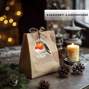karácsonyi ajándékkísérő, ajándékátadó címke, madár - karácsony - karácsonyi ajándékozás - karácsonyi ajándékcsomagolás - Meska.hu