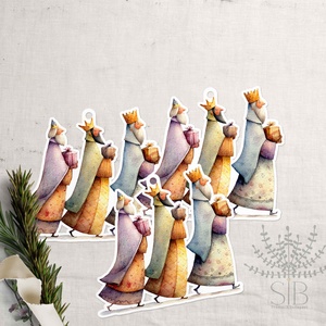 karácsonyi ajándékkísérő, ajándékátadó címke, Betlehem királyok - karácsony - karácsonyi ajándékozás - karácsonyi képeslap, üdvözlőlap, ajándékkísérő - Meska.hu