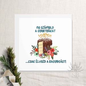 Születésnapi képeslap vicces torta grafikával - Meska.hu