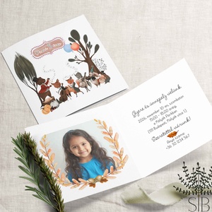 Erdei állatos zenés gyermek születésnapi meghívó - Meska.hu