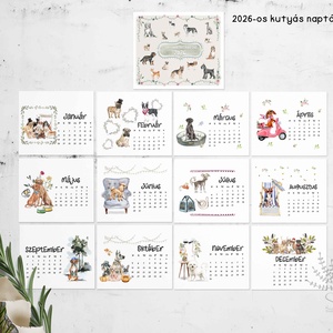 2026 kutyás naptár, asztali naptár, fali naptár - otthon & életmód - papír, írószer - naptár & tervező - Meska.hu