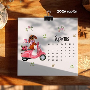 2026 kutyás naptár, asztali naptár, fali naptár - otthon & életmód - papír, írószer - naptár & tervező - Meska.hu