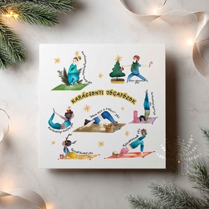Karácsonyi jóga képeslap - Meska.hu