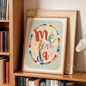 Névre szóló, személyre szabott színes, vidám gyermekszobai falikép - baba - mama - babaszoba-dekoráció - babaszoba kép - Meska.hu