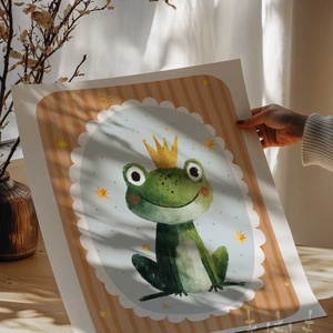 Béka, modern boho stílusú falikép gyerekszobába - baba - mama - babaszoba-dekoráció - babaszoba kép - Meska.hu