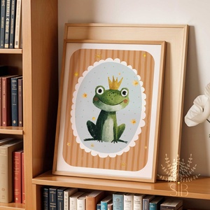 Béka, modern boho stílusú falikép gyerekszobába - baba - mama - babaszoba-dekoráció - babaszoba kép - Meska.hu