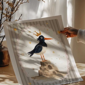 Szarka, Modern madaras boho stílusú gyerekszobai falikép - baba - mama - babaszoba-dekoráció - babaszoba kép - Meska.hu