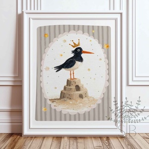 Szarka, Modern madaras boho stílusú gyerekszobai falikép - Meska.hu