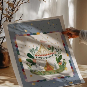 Cirkuszi sátor, Modern, színes boho stílusú gyerekszobai falikép - baba - mama - babaszoba-dekoráció - babaszoba kép - Meska.hu