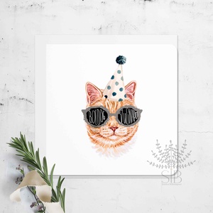 Születésnapi menő vörös macskás képeslap - Meska.hu