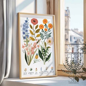 Születési hónapvirágok, nagymama virágoskertje, személyre szabható hónapvirágokkal - otthon & életmód - dekoráció - kép & falikép - poszter - Meska.hu