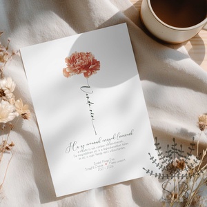 Köszönőajándék óvó néniknek, dadusoknak, szegfű mintás ovis ballagási búcsúajándék, ajándékkísérő, Otthon & Életmód, Papír, írószer, Ajándékozás kellékei, Képeslap, üdvözlőlap, Fotó, grafika, rajz, illusztráció, MESKA