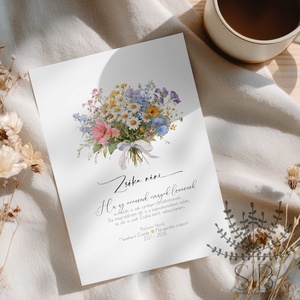 Köszönőajándék óvó néniknek, dadusoknak, mezei virágcsokor mintás ovis ballagási búcsúajándék, ajándékkísérő - otthon & életmód - papír, írószer - ajándékozás kellékei - képeslap, üdvözlőlap - Meska.hu