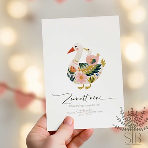 Köszönőajándék óvó néniknek, dadusoknak, lúd grafikás ovis ballagási búcsúajándék, ajándékkísérő - Meska.hu