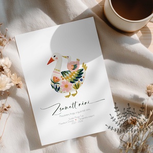 Köszönőajándék óvó néniknek, dadusoknak, lúd grafikás ovis ballagási búcsúajándék, ajándékkísérő - otthon & életmód - papír, írószer - ajándékozás kellékei - képeslap, üdvözlőlap - Meska.hu