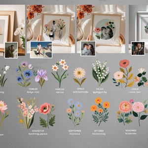 Névre szóló egyedi fotó kollázs hónapvirág ajándék - művészet - kollázs - Meska.hu