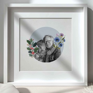 Névre szóló egyedi fotó kollázs hónapvirág nagyszülő ajándék - Meska.hu