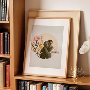 Névre szóló egyedi fotó kollázs hónapvirág nagyszülő ajándék - otthon & életmód - dekoráció - kép & falikép - poszter - Meska.hu