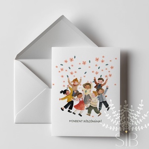 Köszönő kártya pedagógusoknak, ballagási képeslap tanároknak, Otthon & Életmód, Papír, írószer, Ajándékozás kellékei, Képeslap, üdvözlőlap, Fotó, grafika, rajz, illusztráció, Köszönő kártya ballagási vagy év végi ajándék mellé. Más ajándékok mellé kedves kiegészítő. A köszö..., MESKA