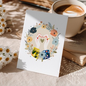 Köszönő kártya, köszönöm képeslap - otthon & életmód - papír, írószer - ajándékozás kellékei - képeslap, üdvözlőlap - Meska.hu