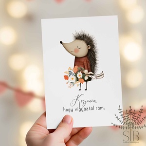 Köszönő kártya, ballagási évzáró köszönöm képeslap, sün - otthon & életmód - papír, írószer - ajándékozás kellékei - képeslap, üdvözlőlap - Meska.hu