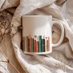 Ballagási könyv grafikás ajándék bögre pedagógusoknak, névre szóló mesekönyves virágos óvodai köszönő ajándék bögre - otthon & életmód - konyhafelszerelés, tálalás - tálalás - bögre & csésze - Meska.hu