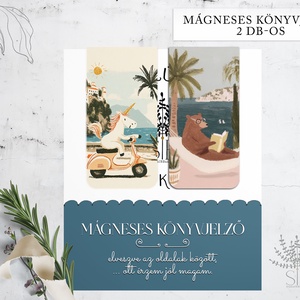 Mágneses könyvjelző, 2 db-os különböző grafikás, unikornis könyvjelző - Meska.hu