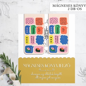 Mágneses könyvjelző, 2 db-os színes, feliratos napló jelölő - Meska.hu