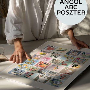 Angol ABC poszter, színes iskolára hangoló illusztrált szemléltető poszter - otthon & életmód - dekoráció - kép & falikép - poszter - Meska.hu
