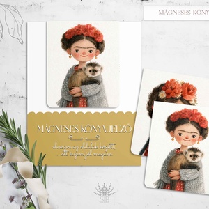 Mágneses könyvjelző, Frida határidőnapló jelölő - Meska.hu