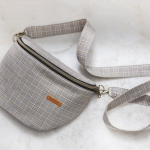 Őszi hangulatú, kocka mintás testtáska, Táska & Tok, Kézitáska & válltáska, Válltáska, Varrás, MESKA