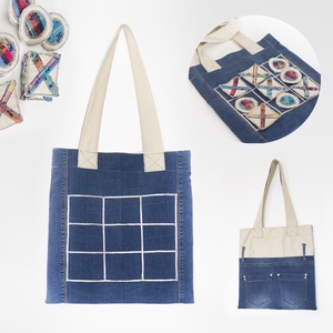 Farmerből készült táska, játékos kedvű gazdáját keresi, Táska & Tok, Variálható táska, Varrás, MESKA