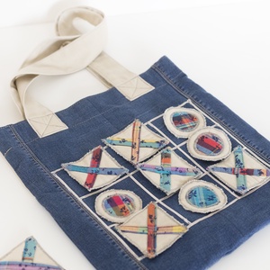 Farmerből készült táska, játékos kedvű gazdáját keresi - táska & tok - variálható táska - Meska.hu