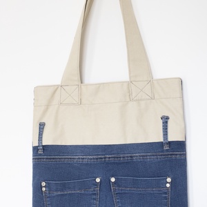 Farmerből készült táska, játékos kedvű gazdáját keresi - táska & tok - variálható táska - Meska.hu