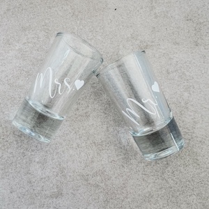 Mr and Mrs. feles pohár szett esküvőre - esküvő - kiegészítők - nyakkendő - Meska.hu