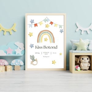 Babaszoba születési emlékőrző kép - szivárványos - Meska.hu