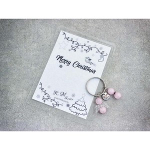 Merry Christmas kulcstartó rózsakvarccal - Meska.hu