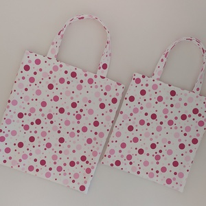 KÉSZLETEN! Anya-lánya - Bevásárló táska - pöttyös - táska & tok - bevásárlás & shopper táska - shopper, textiltáska, szatyor - Meska.hu