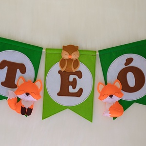 Teó - zászlófüzér (RENDELHETŐ), Otthon & Életmód, Dekoráció, Fali és függő dekoráció, Girland, zászlófűzér, Varrás, MESKA