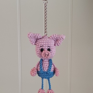 Késztermék! Amigurumi kulcstartó / táskafityegő - Marci a kismalac, Táska & Tok, Kulcstartó & Táskadísz, Kulcstartó, Horgolás, MESKA