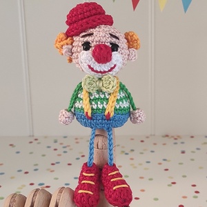 Késztermék! Amigurumi Frici a bohóc ujjbáb - Meska.hu