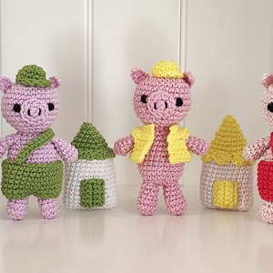 Három kismalac és a farkas (amigurumi szett) - Meska.hu Három kismalac és a farkas (amigurumi szett) - Meska.hu