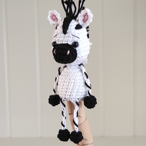 KÉSZLETEN!  Késztermék! Amigurumi ujjbáb - Vancsik a zebra - Meska.hu
